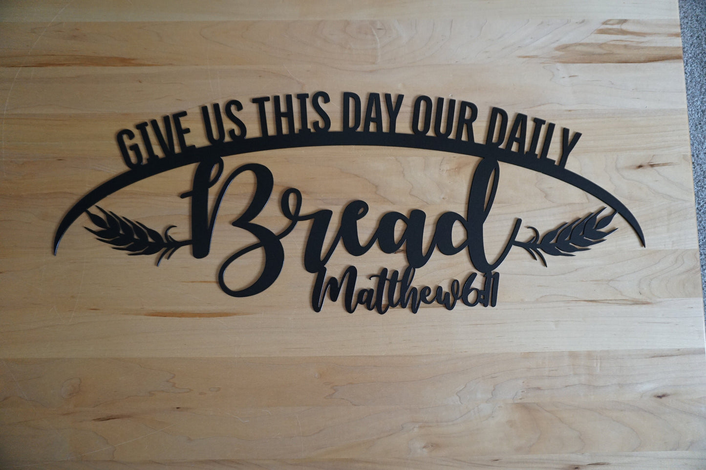 Give Us This Day Our Daily Bread | The Lord's Prayer Metal Scripture Wall Hanging