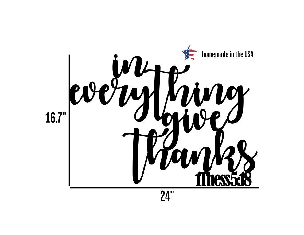 In Everything Give Thanks Metal Scripture Wall Art