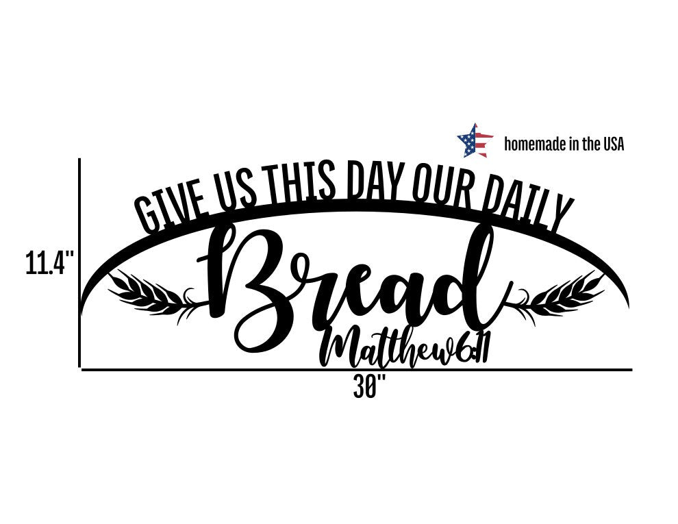 Give Us This Day Our Daily Bread | The Lord's Prayer Metal Scripture Wall Hanging