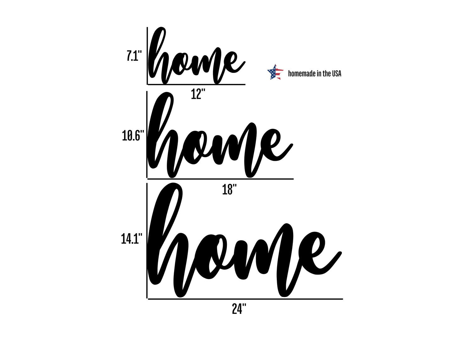 Home Metal Wall Hanging, Cursive