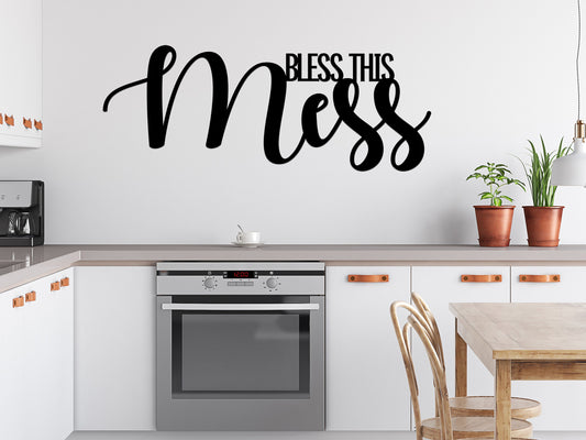 Bless this Mess Metal Sign