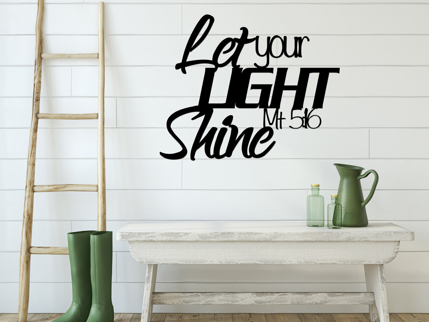 Let Your Light Shine Metal Scripture Sign / Matthew 5:16