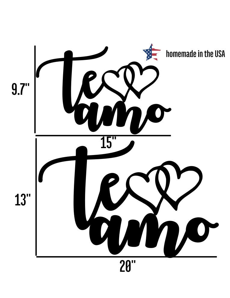 Te Amo Metal Wall Hanging