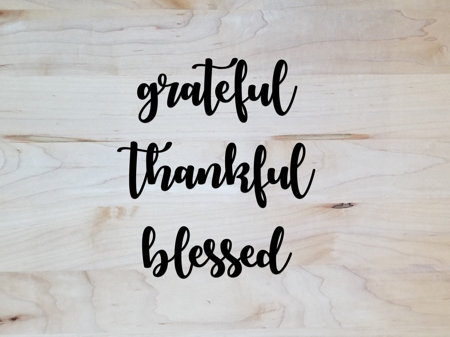 Grateful Thankful Blessed Metal Words or Sign | Set of 3 Pieces