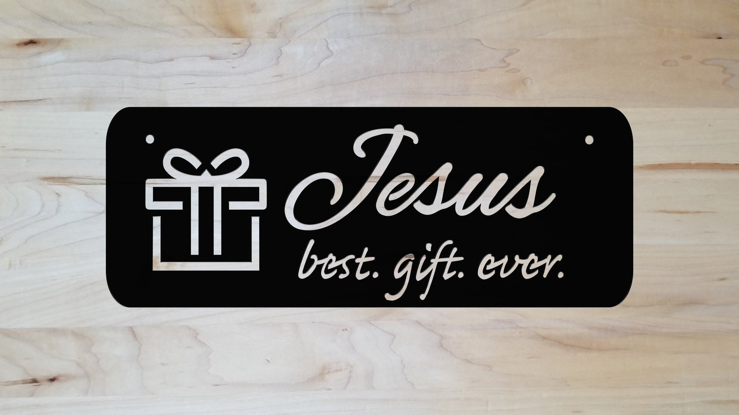 Jesus Best Gift Ever Sign, Metal Word Art, Metal Jesus Sign, Metal Signs, Christmas Metal Signs, Jesus Wall Art, Christian Christmas Decor