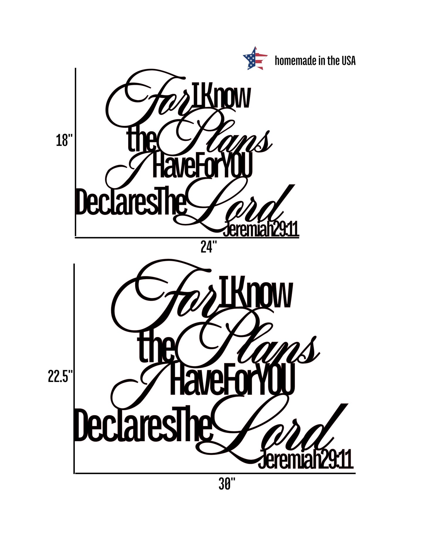 For I Know the Plans I Have for You Metal Scripture Sign