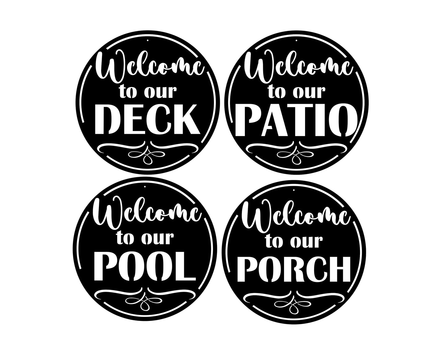 Welcome to our Home | Patio | Deck | Pool | Porch | Lake Metal Outdoor Yard Sign